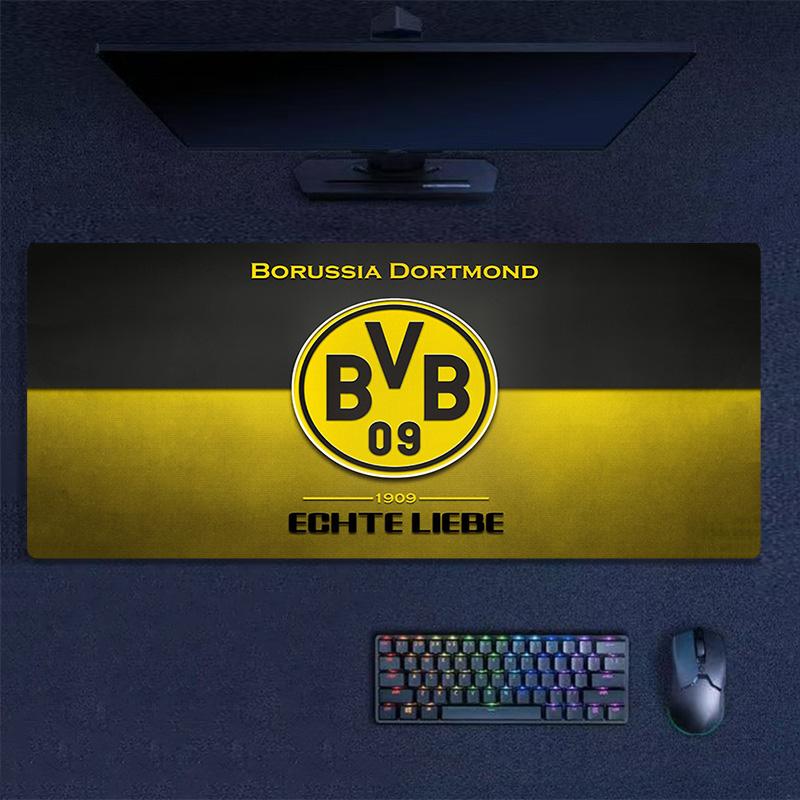 Poduszka z nadrukiem Borussia Dortmund Antypoślizgowa Mata pod mysz do laptopa/tabletu XXL Mata do gry na mini PC Z blokowaną krawędzią