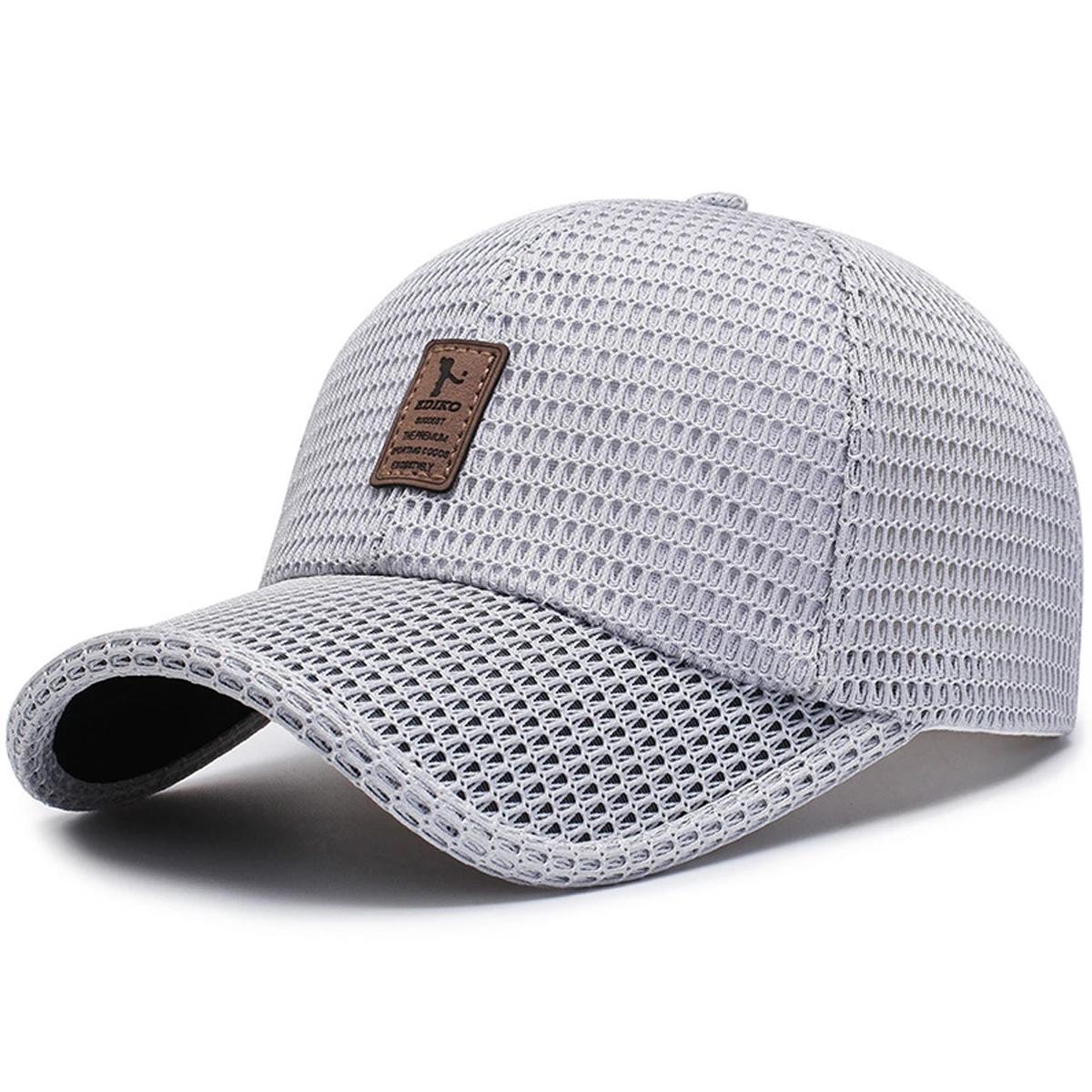 

Unisex Mesh Breathable Baseball Caps Spring and Summer Outdoor Adjustable Casual Hats Sunscreen Hat Sports Cap сірий