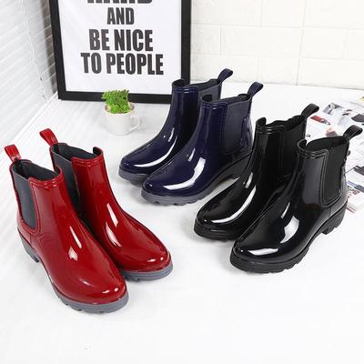 Shoelife Modische Wasserschuhe für Damen, kurze Röhre, Regenstiefel für Erwachsene, Freizeit, rutschfeste Gummischuhe, wasserdichte Regenstiefel