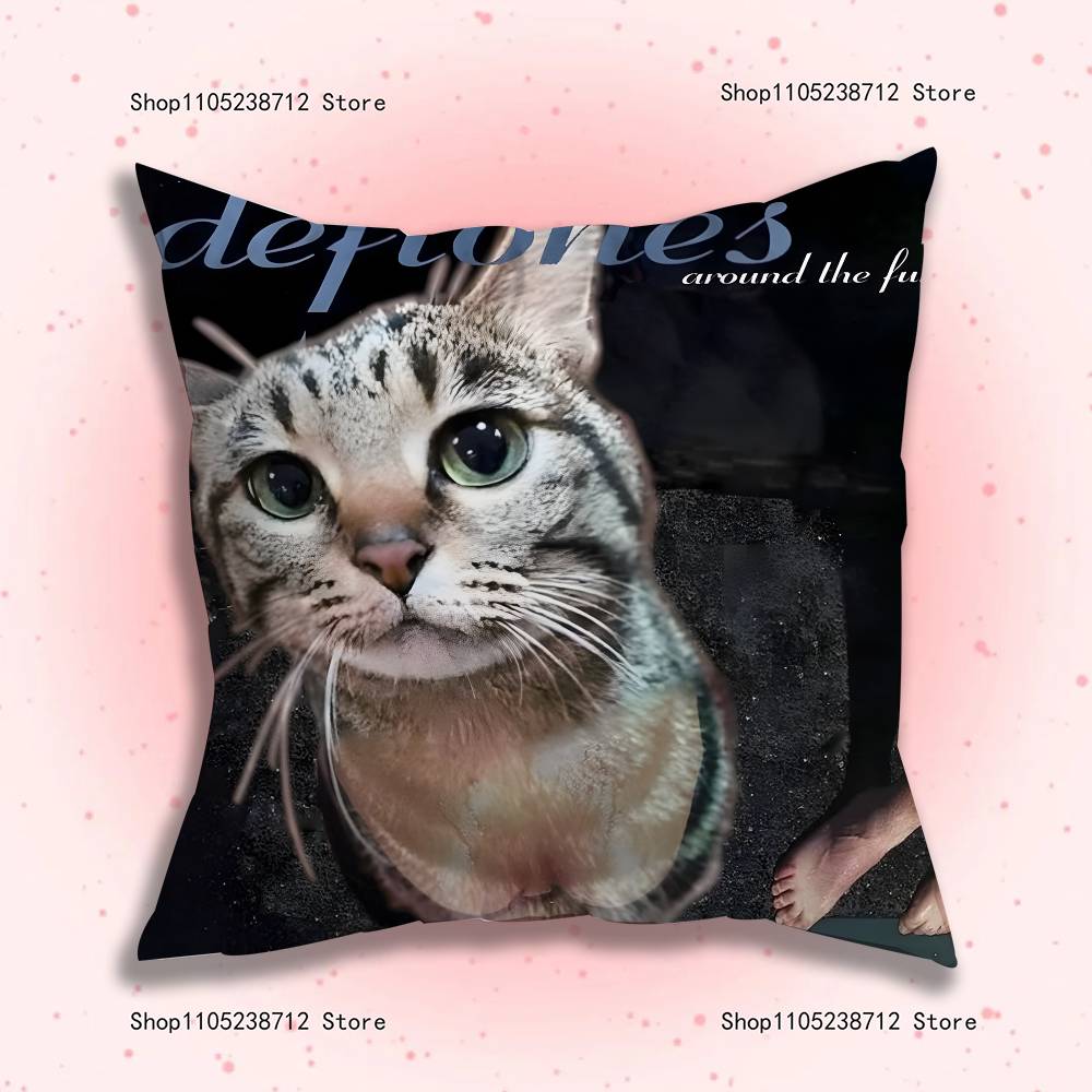 Retro Band D-Deftones Pillow Covers Cartoon Sofa Decorative Home Double-sided Printing Short Plush Cute Cushion Cover