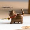 Mini Lovely Wooden Lucky Cat Figurine Desktop Book Nook Ornament Home Decor Kids Event Souvenirs Holiday Gifts New Year's Decor