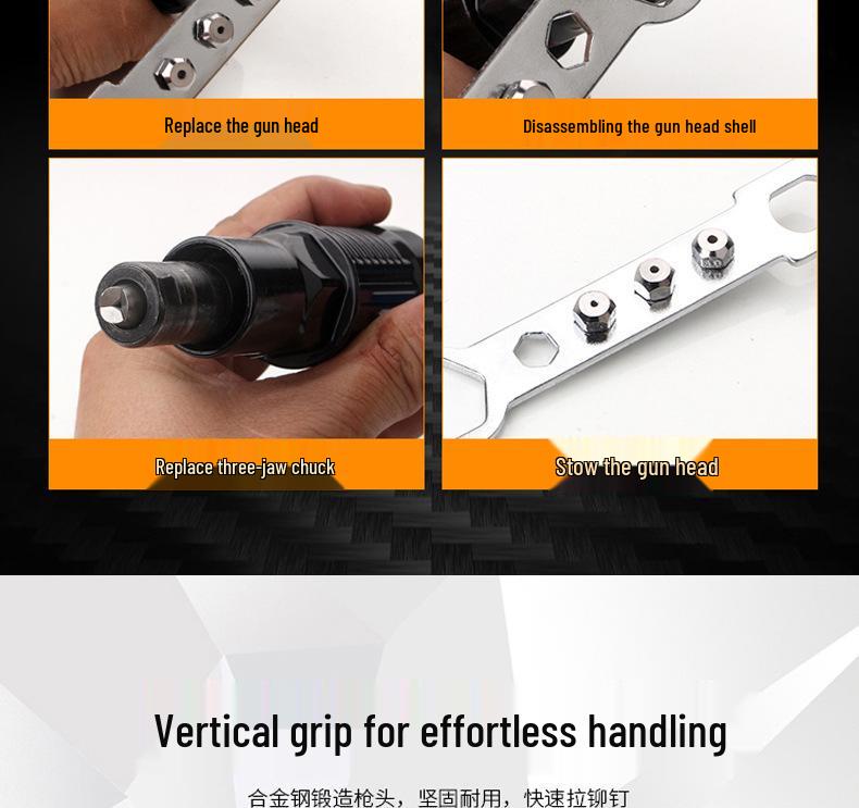 Cordless Electric Rivet Nut Gun & Drill Adapter Kit