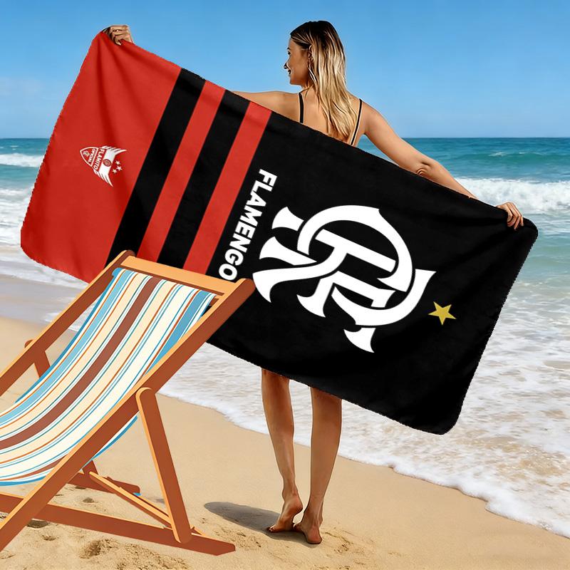 Flamengo Logo Print Beach Towel, Large Soft Quick Dry Towel for Beach Camping Swimming