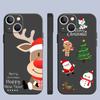 Case For Apple iPhone 14 13 11 12 Pro 7 XR X XS Max 8 Plus 6 6S SE 2022 13Pro Black Soft Phone Funda Christmas Doll Deer