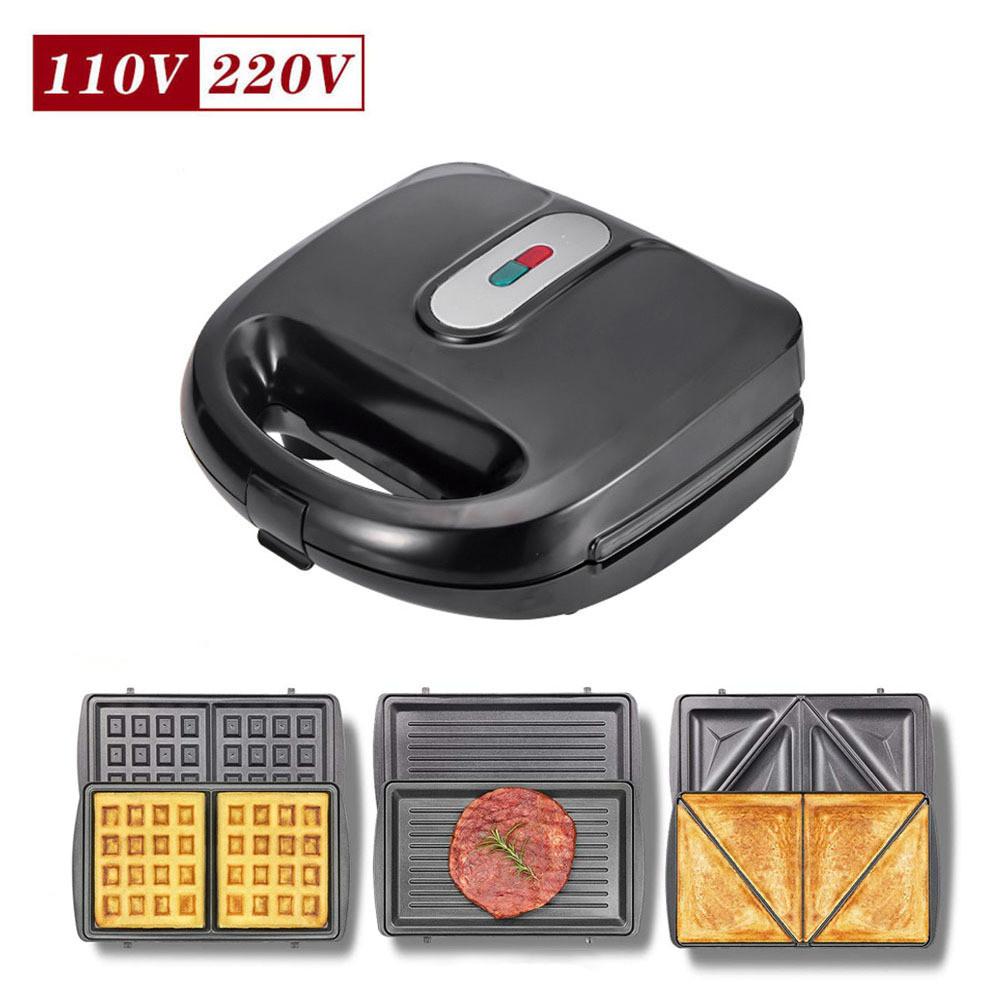 6-in-1 750W High Power Sandwich Machine Kitchen Double-Sided Baking Waffle Maker Multifunctional Breakfast Machine