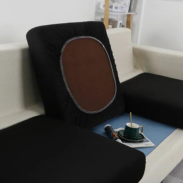 Einfarbiger Sofa-Sitzkissenbezug, Stretch-Spandex-Sofa-Schonbezüge, L-förmiger Ecksofa-Bezug für Wohnzimmer, Zuhause, Haustiere