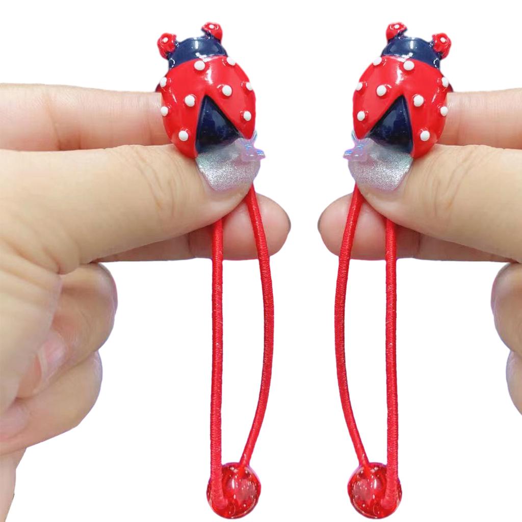 Cartoon Red Ladybug Shape Hair Rope/ Hair Clip Sweet Headdress Hair Rope Cute Red Ladybird Shape Hair Clip for Women