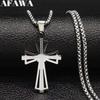 Catholicism Cross Stainless Steel Necklace Men Gold Color Chain Necklaces Anniversary Birthday Gift Jewerly corrente masculina