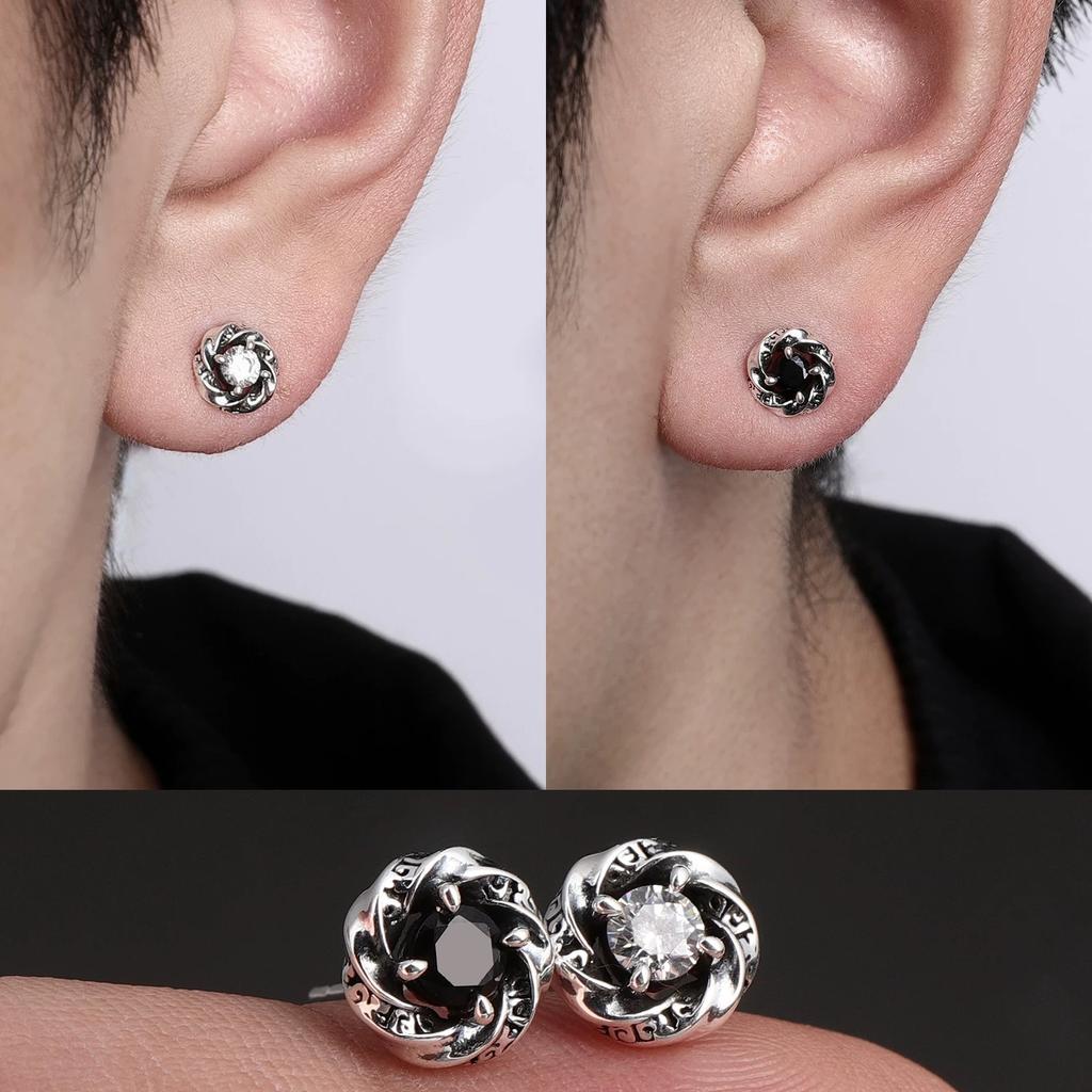 Letter Stud Earrings - Sophisticated Male Ear Ring for Versatile Use. Compact and Delicate Earrings for Any Occasion.