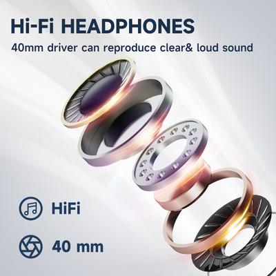 Für Oneodio Computer-Gaming-Headset mit abnehmbarem Mikrofon Kabelgebundene Over-Ear-Callcenter-Kopfhörer für PC Skype Büro Gamer