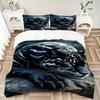 3-teiliges Bettbezug-Set mit Schwarzpanther-Print - Enthält 1 Bettbezug und 2 Kissenbezüge, Ohne Bettdeckenfüllung, Ganzjahres-Heimdekoration yy251111151