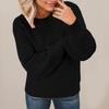 Women's Fashion Casual Round Neck Long Sleeve Cable Knit Sweater Top