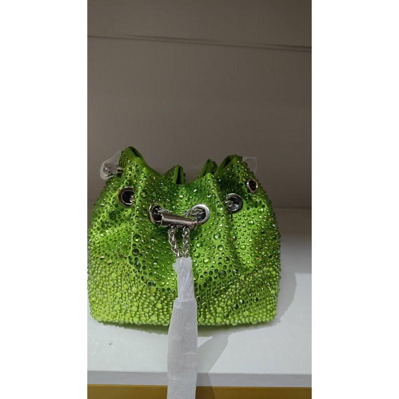 2026 Womens Crystal-Embellished Crossbody Bag Fringe Detail Small Square Shoulder No Top Handle