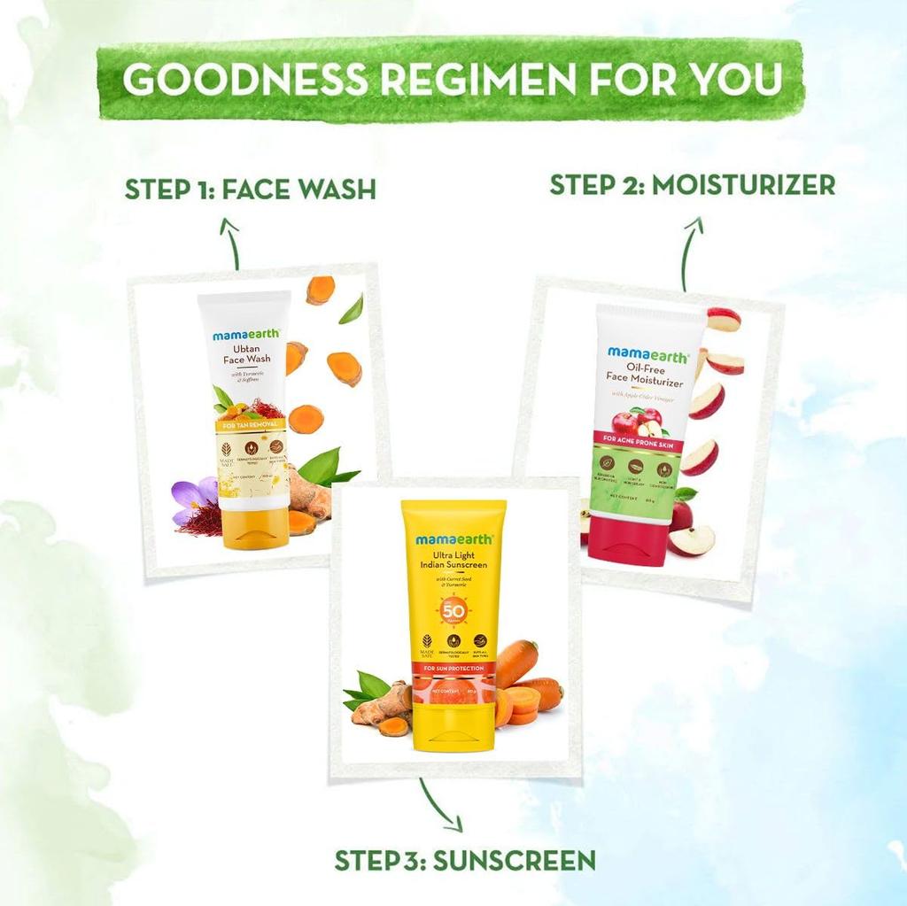 Mamaearth Ultra Light Sunscreen SPF 50 PA++++ | No White Cast | Non-Greasy, Fast Absorbing | For All Skin Types | 80g