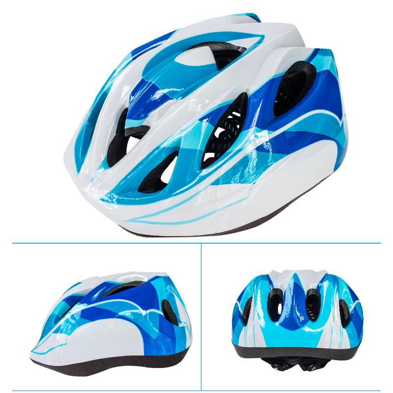 Osagie Ot6 Kinderhelm Schutzausrüstungsset, Anti-Sturz Rollschuhe, Inline-Skates, Skateboard, Laufrad, Fahrrad Knieschoner und Helm, Blau