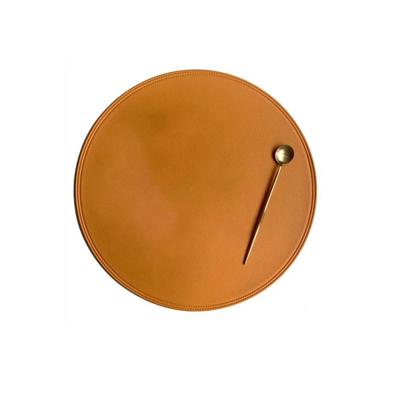 15" Round Light Luxury Lunch Mat Pure Color Household Western Food Mat Waterproof Oil Proof Heat Insulation Anti Scalding Mats