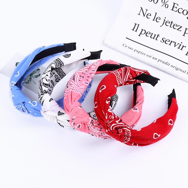Bohemian Style Wide Knotted Fabric Headband for Women