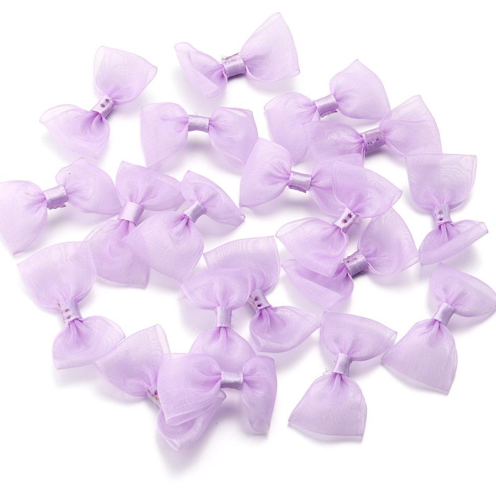 

20PCS 2.5*5cm Size Colored Ribbon Bows Gauze Ribbon Small Size Sewing Craft Bow Handwork DIY Colored Hair Accessories Bow фіолетовий