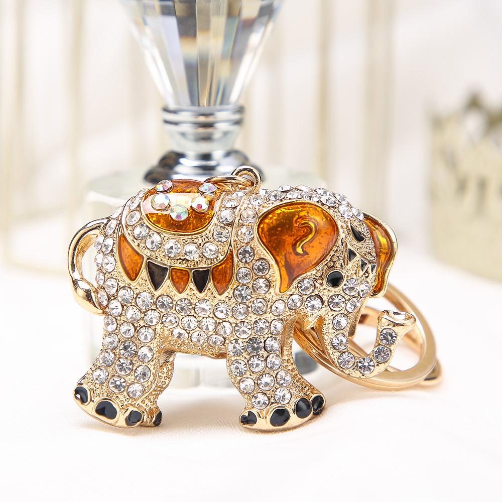 1PC Diamond Elephant Keychain Pendant Animal Theme Cartoon Keychain Creative Small Gift Car Keychain Bag Pendant
