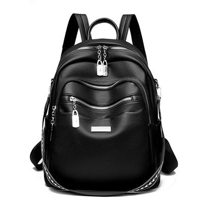 Textured Large Capacity Soft Leather Backpack for Women's Bag Fashionable Travel Multifunctional Fashionable Ladies