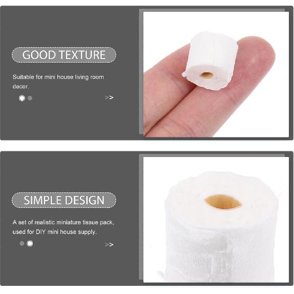 Alasum 10pcs Dollhouse Toilet Tissue Miniature Paper Towels Mini Toilet Tissue Small Simulation Roll Paper Model Bathroom Accessory,