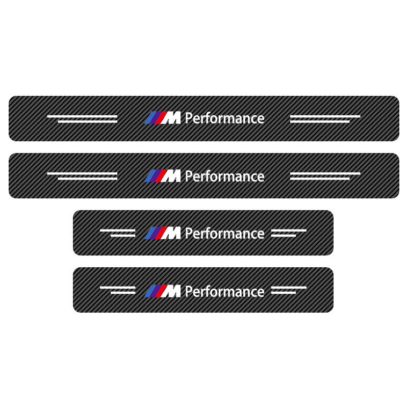 4Pcs Car Door Plate Carbon Fiber Threshold Protector Sticker Decals For BMW Performance Power M1 M2 M3 M4 M5 M6 M8 E36 E60 E46 E39 E46 E90 E60 F07 F10