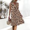 Plus Size V Neck Sleeveless Dress Riverside Forest Fresh Watercolor Print For Country Walk