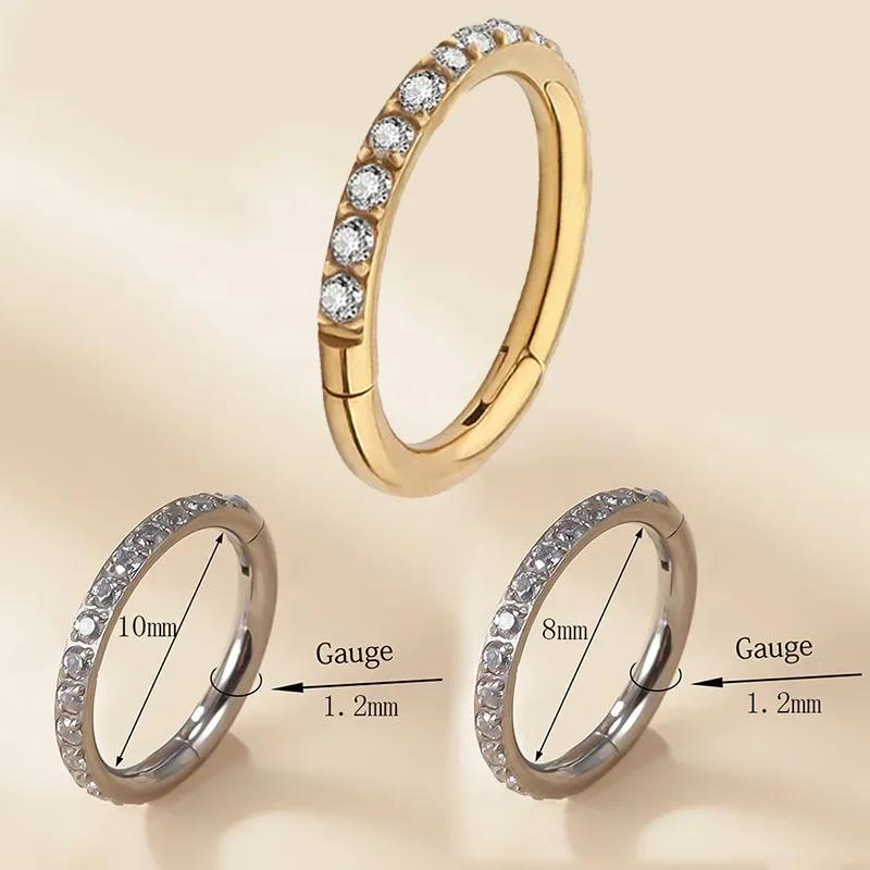 F136 Titan Piercing ZC Nasenringe Damen Scharnier Segment Septum Clicker Daith Ohrringe Creolen Knorpel Tragus Piercing Schmuck