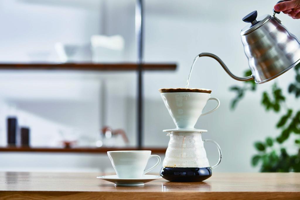 HARIO V60 Transparent Dripper 02 Ceramic W Dishwasher Safe For Cups 300ml White Made In Japan 1-4 VDC-02W