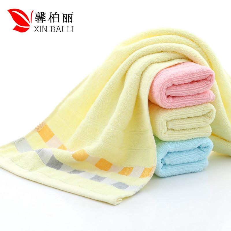 Towel Plain color broken grid face towel Gift return towel