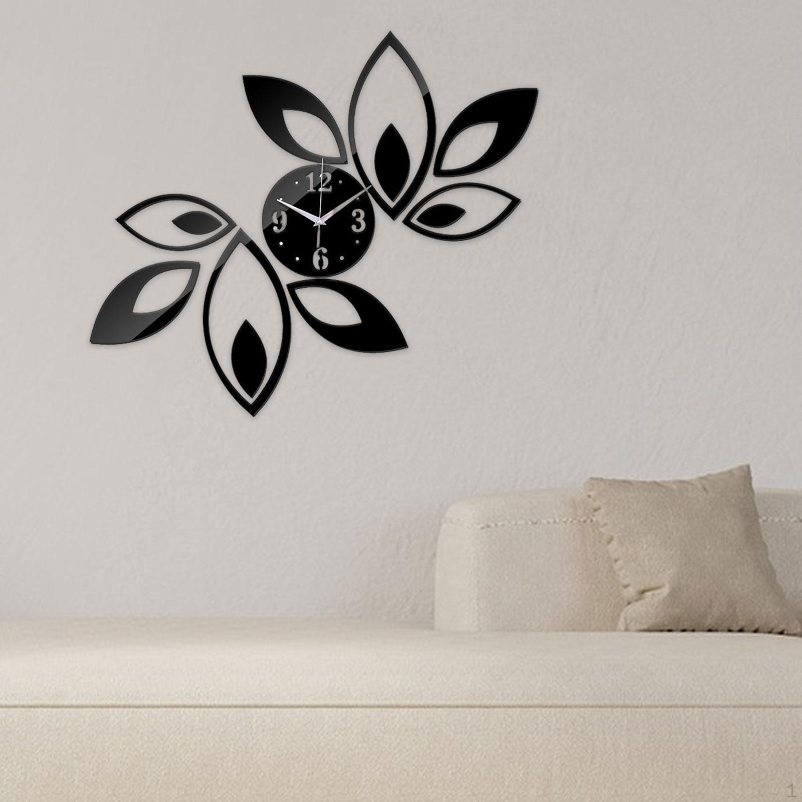 

Акриловые зеркальные настенные часы Искусство Бесшумные Не тикающие Современные Наклейки для Кофейни чёрный