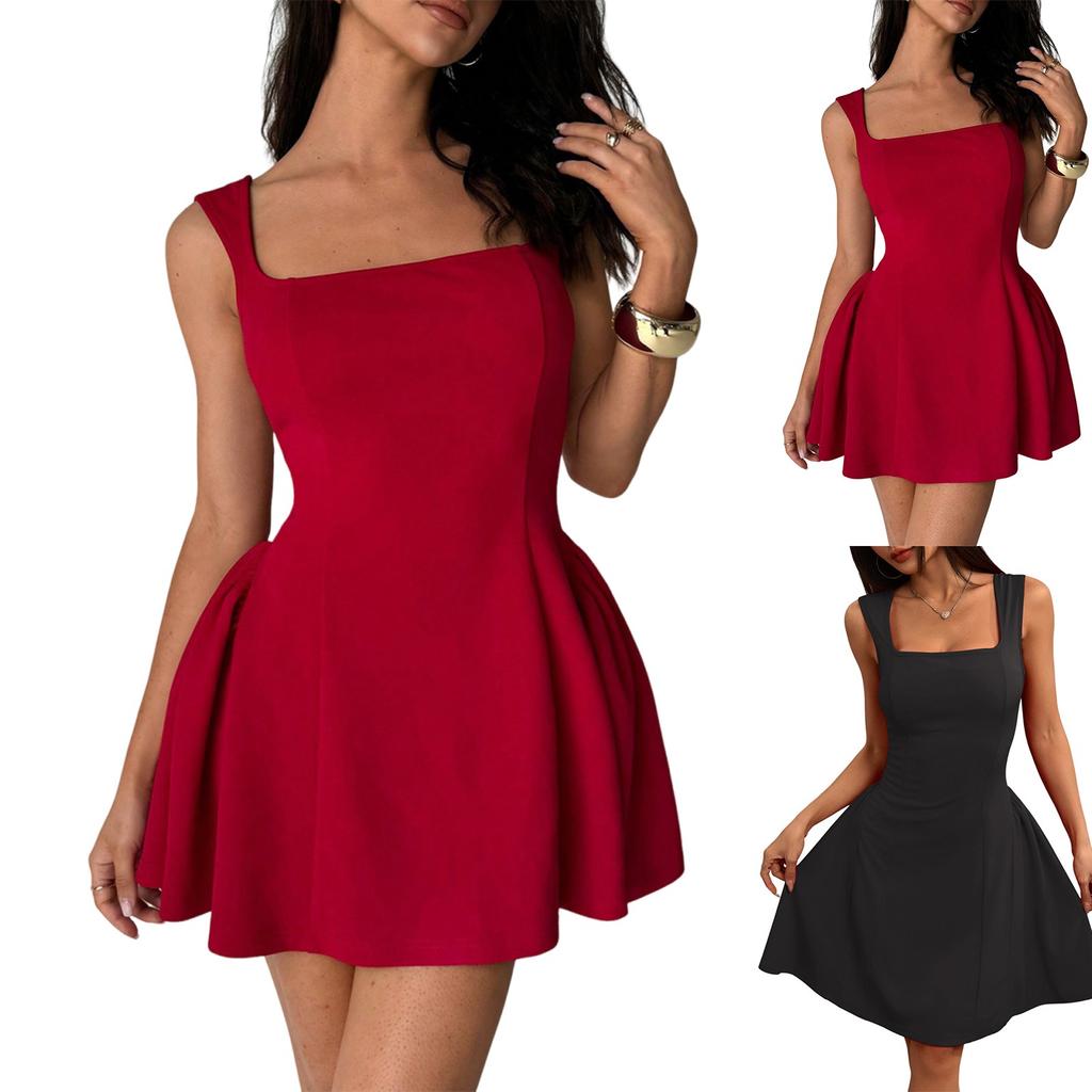 Slim Fit Dress Backless Sleeveless Vest Suspender Dress