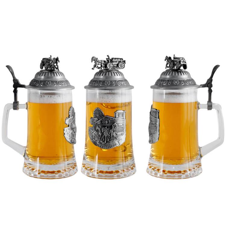 German 3D Ceramic Beer Mug with Lid In European Gift Box