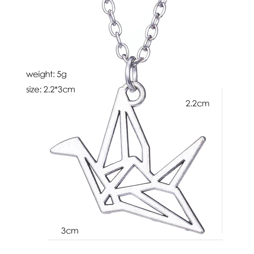 Fashion Jewelry Vintage Charm Hollow Origami Thousand Paper Crane Necklace For Women Girl Party Gifts