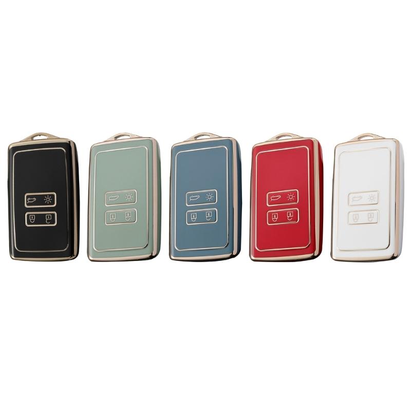 Waterproof Automotive Key Shell 4 Buttons Remote TPU Key Card Case Fob Cover Holder Modified Suitable for Espace/Tce/300