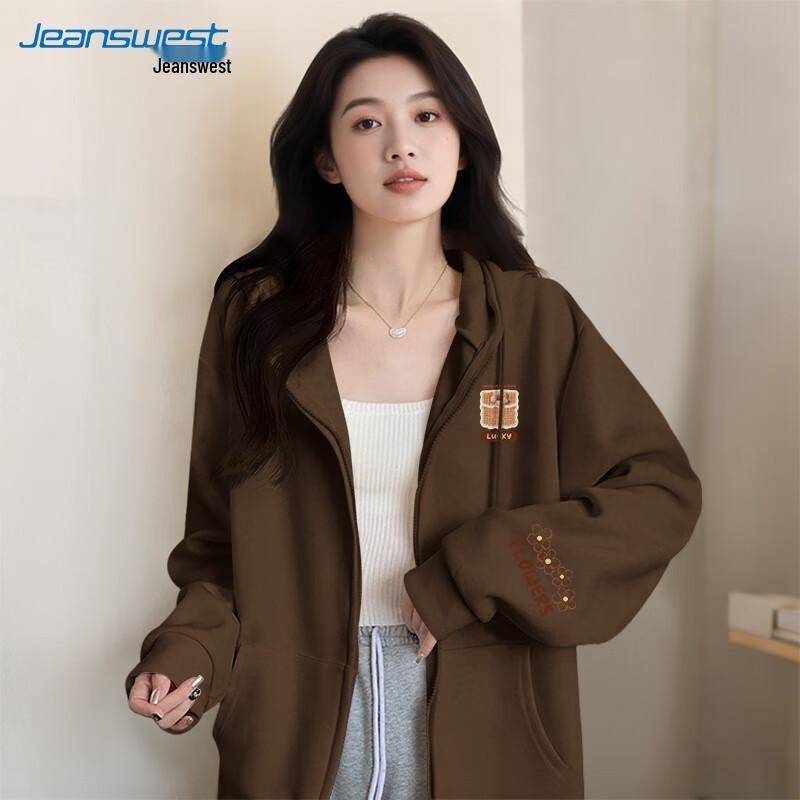 Jeanswest Women's Fashion Hooded Cardigan Sweatshirt