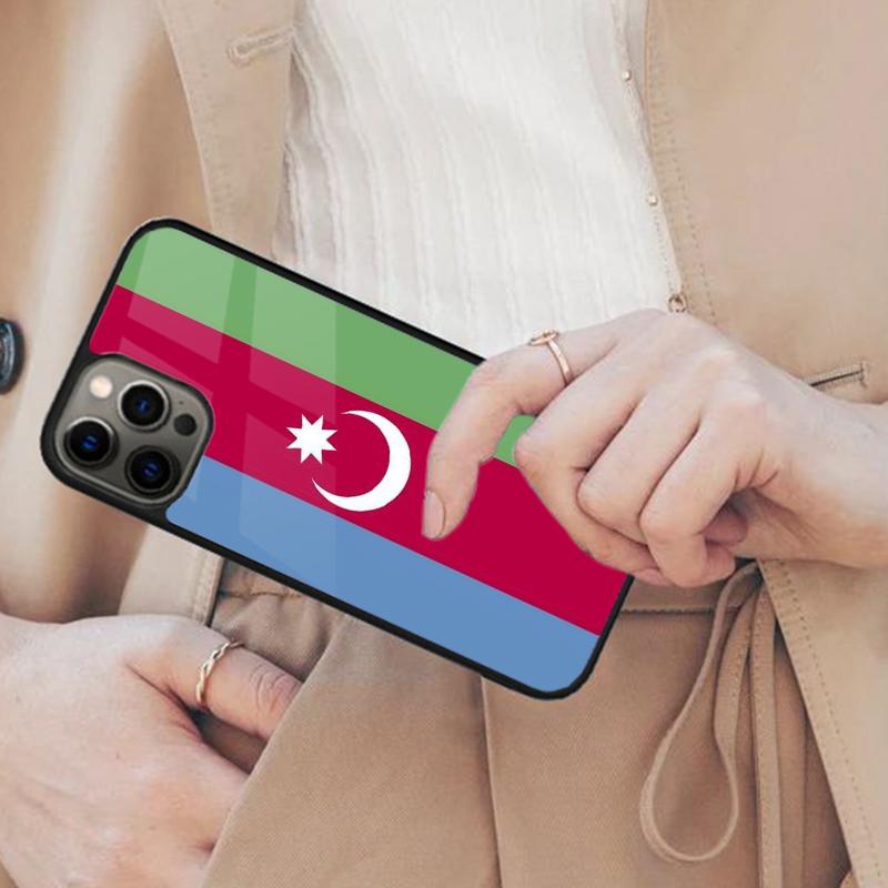 Aserbaidschan Flagge Wappen Magnetische Handyhülle Für iPhone 17 Air 16 14 13 12 Pro Max 15 Plus Kabellose MagSafe Hülle