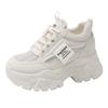 Fashion Whiet Breathable Chunky Sneakers Woman 2025 Spring Thick Platform Casual Sneakers Women Non Slip Lace Up Sports Shoes Female