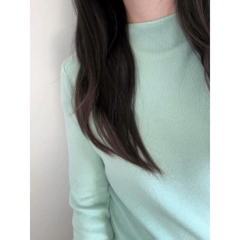 

Daily commuting wind small stand-up collar integrated fleece warm sweater women s autumn and winter fleece thickened inner long-sleeved bottoming top XL