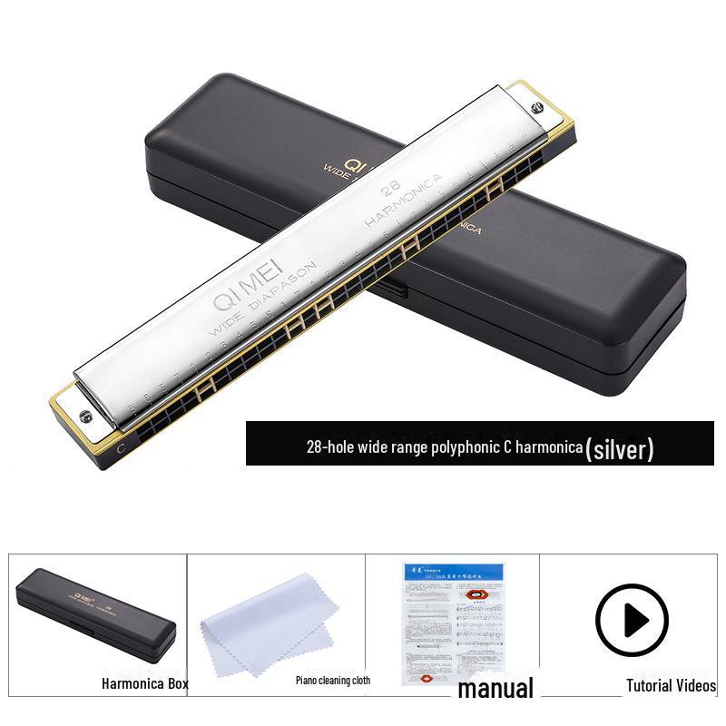 Gaita Polifônica Chimei de 28 Furos de Ampla Gama em Dó para Iniciantes e Profissionais