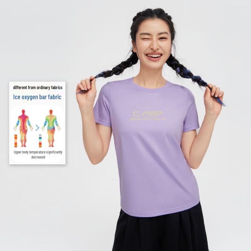 Tuluozhe Outdoor Ice-Feel Women s Round Neck Short Sleeve T-Shirt S