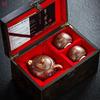 Purple sand Xishi pot, one pot and two cups, master handmade household tea set, Zhu Ni Dahongpao gilt high-end gift box set