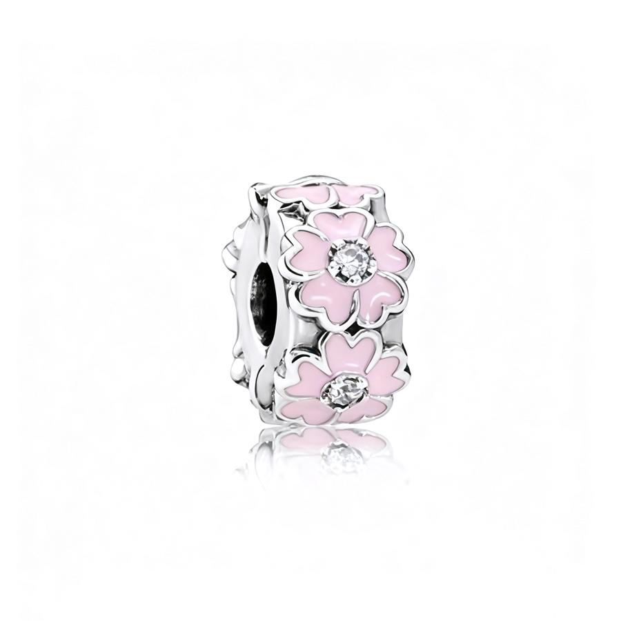 Nuova Perla Charms Fai da Te Rosa Fiore di Ciliegio per Braccialetti Collane Gioielli da Donna