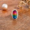 Blue Pink Watermelon Tourmaline 925 Sterling Silver Ring Jewelry, Handmade Artisan Tourmaline Ring Jewelry