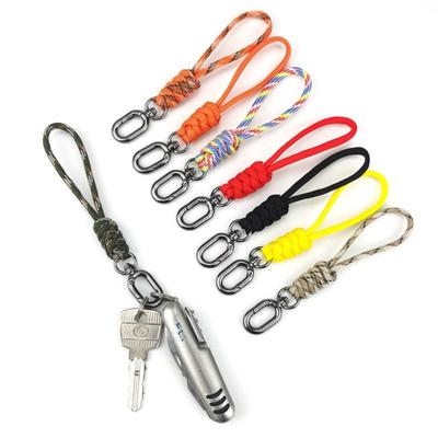 Lanière Porte-clés Paracorde Boucle Ovale Corde de Parachute Haute Résistance Survie d'Urgence Anti-perte Porte-clés de Sac à Dos Accrochage au Cou