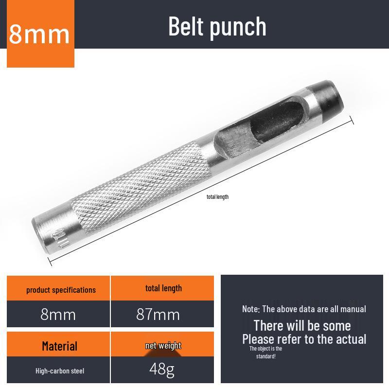 Straight Punch: Compact Manual Leather and Basswood Hole Punch Tool for Belts and Watch Straps