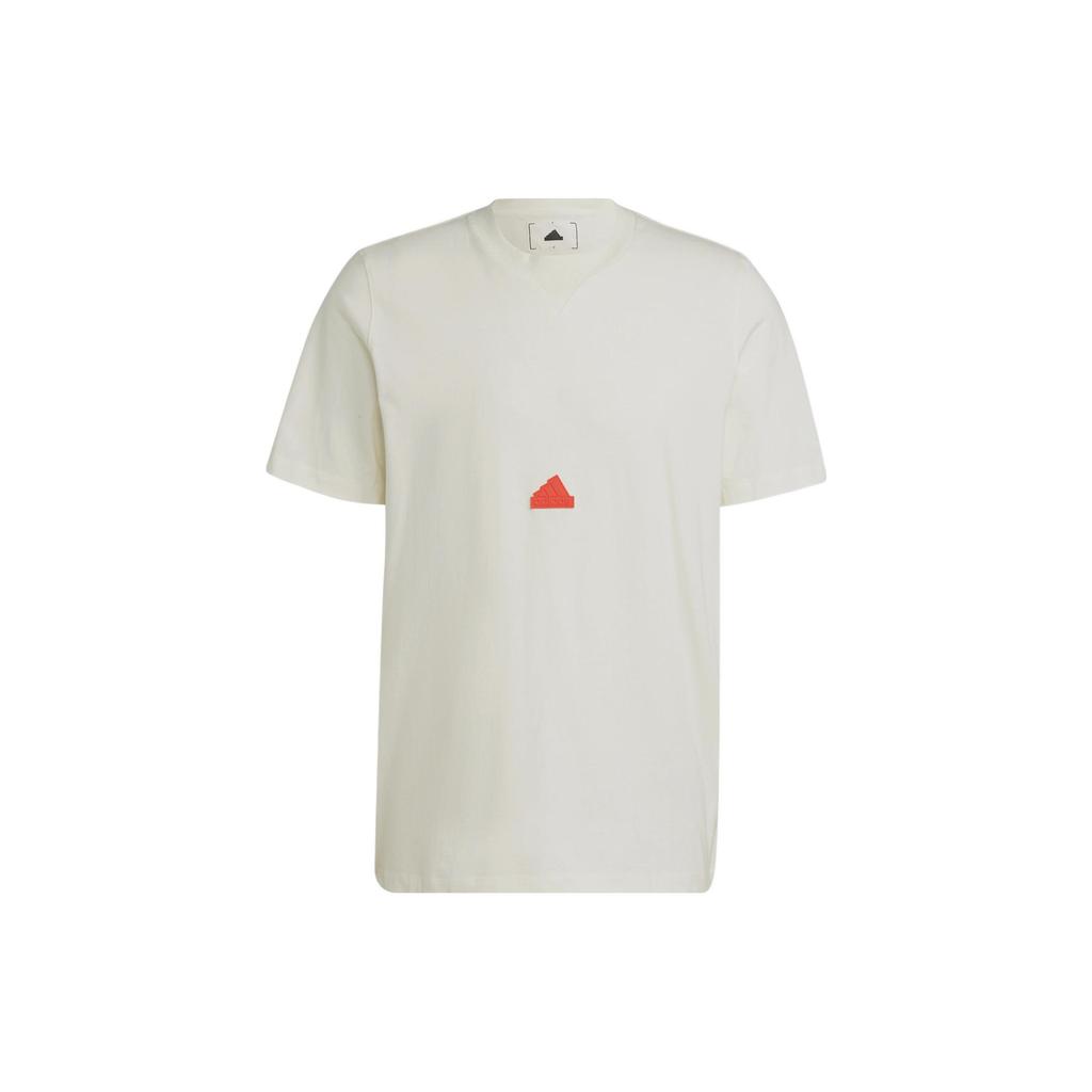 adidas T Shirts Men's White Crew Neck Moderate Straight Fit HG2059
