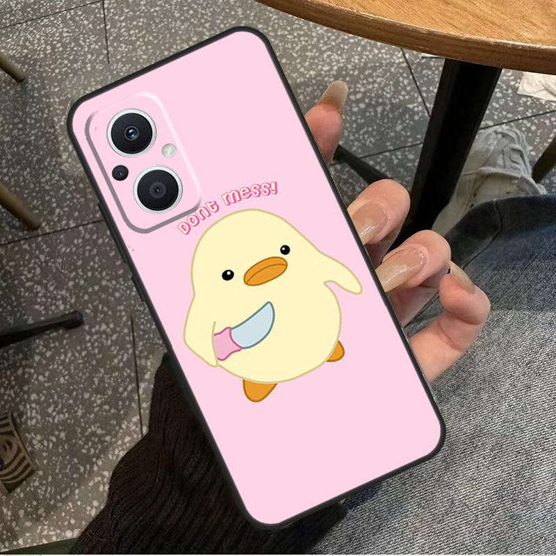 Cartoon Duck Knife For OPPO Reno 11F 12F 13F 14F 8T 10 11 12 13 14 Pro 8 7 Lite OPPO Find X8 X6 X5 X9 Pro Case