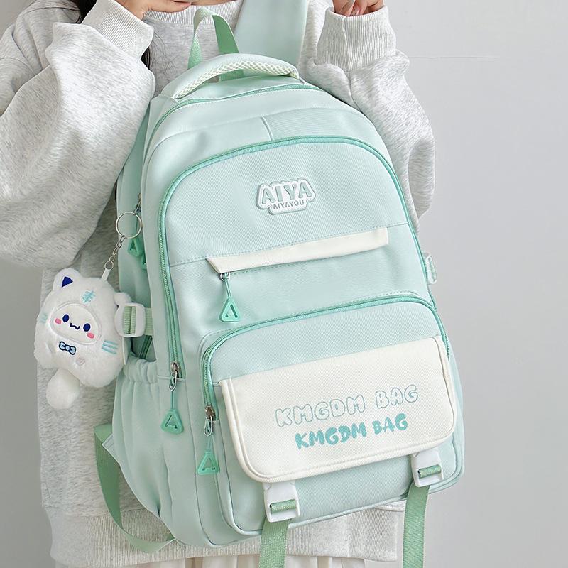 School bag junior high school high school student school bag female Korean high value ins niche new large-capacity backpack