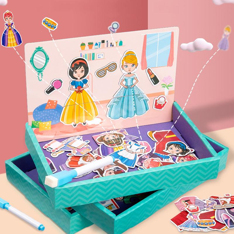 Children Multifunction Animal Puzzle Learning Education Toys For Kids Writing Magnetic Drawing Board Montessori Toy Kid Gift TMZ